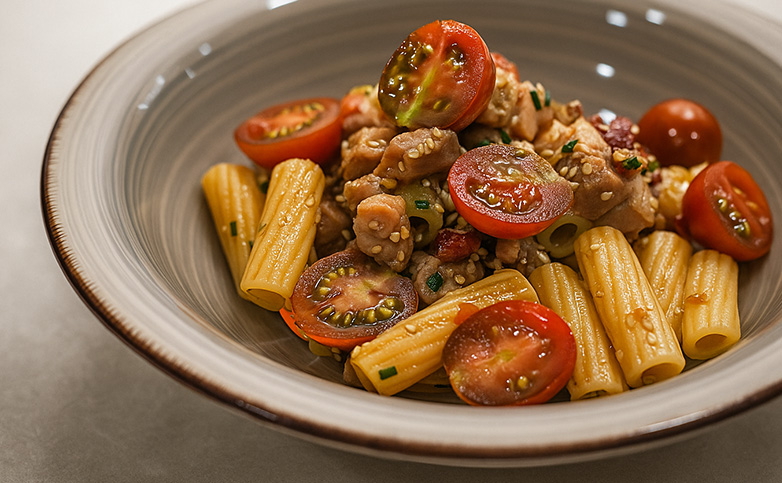 ensalada de pasta con atún