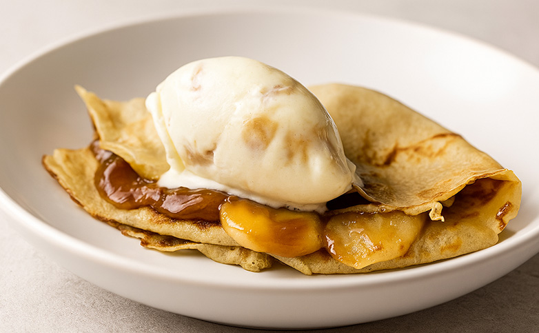 crepes de plátano con dulce de leche