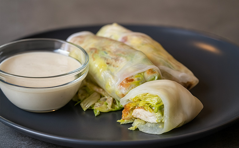 receta fácil de nems con pollo y salsa césar